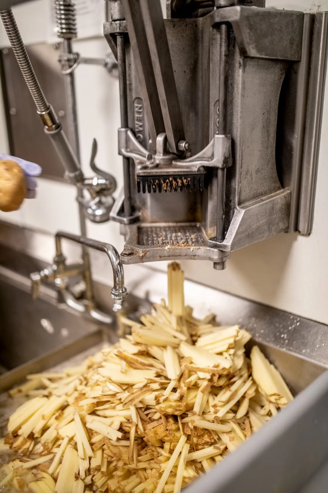 making french fries.