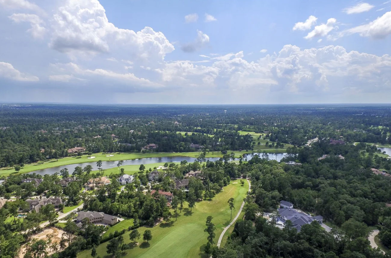 Aerial image of The Woodlands, TX.